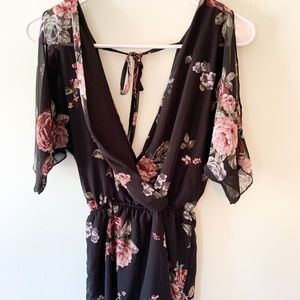 Rue21 Black Floral Romper